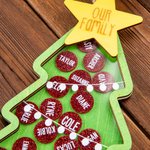 Adorno de madera 4D personalizado con nombre y purpurina Regalo de Navidad