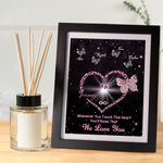 Personalized Whenever You Touch This Heart You'll Know I Love You Butterfly Frame with 1-9 Names Birthday Mother’s Day Gift for Mom Grandma