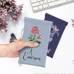 Personalizzato acquerello nascita fiore Squeeze Top viaggio occhiali caso con nome compleanno Natale damigella d'onore regalo per le donne ragazze