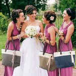 Sac en toile personnalisé avec poignée et ruban Wedding Bridesmaid Bridal Shower Bachelorette Gift for Bridesmaid Friends