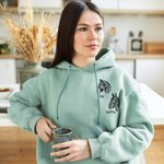 Sudadera con capucha personalizada con retrato de caballo y arte lineal Regalo de cumpleaños para un amante de los caballos