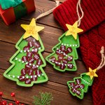 Adorno de madera 4D personalizado con nombre y purpurina Regalo de Navidad