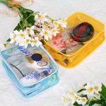 Personalised Birth Flower Name Clear Makeup Travel Cosmetic Bag Water Proof Birthday Bachelorette Party Gift for Her