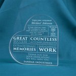 Personalisierte Acryl Herz geformt Plaque mit Text Ruhestand Geschenk