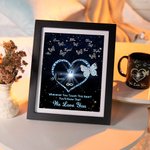 Personalized Whenever You Touch This Heart You'll Know I Love You Butterfly Frame with 1-9 Names Birthday Mother’s Day Gift for Mom Grandma