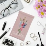 Personalizzato acquerello nascita fiore Squeeze Top viaggio occhiali caso con nome compleanno Natale damigella d'onore regalo per le donne ragazze
