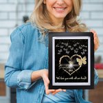 Personalized I Love You with All Our Heart Butterfly Frame with 1-9 Names Birthday Mother’s Day Gift for Mom Grandma