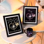 Personalized I Love You with All Our Heart Butterfly Frame with 1-9 Names Birthday Mother’s Day Gift for Mom Grandma