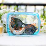 Personalised Birth Flower Name Clear Makeup Travel Cosmetic Bag Water Proof Birthday Bachelorette Party Gift for Her