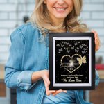Personalized Whenever You Touch This Heart You'll Know I Love You Butterfly Frame with 1-9 Names Birthday Mother’s Day Gift for Mom Grandma