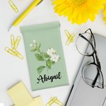 Personalizzato acquerello nascita fiore Squeeze Top viaggio occhiali caso con nome compleanno Natale damigella d'onore regalo per le donne ragazze
