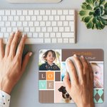 Personalised Photo Collage Mouse Pad Love Desk Mouse Mat with Text Computer Accessory Gift for Dad Mom Grandparent