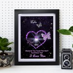 Personalized Whenever You Touch This Heart You'll Know I Love You Butterfly Frame with 1-9 Names Birthday Mother’s Day Gift for Mom Grandma
