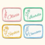 Personalised Birth Flower Name Clear Makeup Travel Cosmetic Bag Water Proof Birthday Bachelorette Party Gift for Her