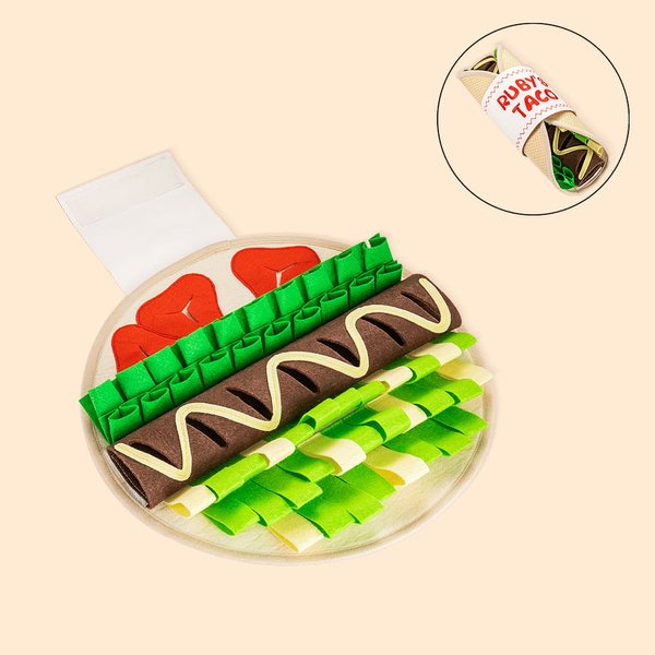 Personalisierte Taco Haustier Schnuffelmatte für langsames Fressen und natürliche Futtersuche Geschicklichkeit faltbar Haustier interaktives Spielzeug