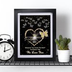 Personalized Whenever You Touch This Heart You'll Know I Love You Butterfly Frame with 1-9 Names Birthday Mother’s Day Gift for Mom Grandma