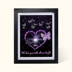 Personalized I Love You with All Our Heart Butterfly Frame with 1-9 Names Birthday Mother’s Day Gift for Mom Grandma