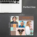 Personalised Photo Collage Mouse Pad Love Desk Mouse Mat with Text Computer Accessory Gift for Dad Mom Grandparent