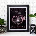 Personalized I Love You with All Our Heart Butterfly Frame with 1-9 Names Birthday Mother’s Day Gift for Mom Grandma