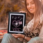 Personalized Whenever You Touch This Heart You'll Know I Love You Butterfly Frame with 1-9 Names Birthday Mother’s Day Gift for Mom Grandma