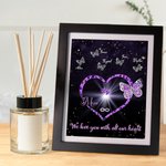 Personalized I Love You with All Our Heart Butterfly Frame with 1-9 Names Birthday Mother’s Day Gift for Mom Grandma