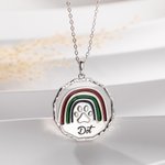 Médaille Personnalisée avec Prénom et Texte Gravés Collier Patte du Chien et Arc-en-Ciel Cadeau pour Souvenir d'un Animal de Compagnie