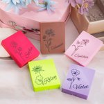 Personalised Birth Flower Portable Travel Makeup Brush Set Birthday Wedding Gift for Women Girls