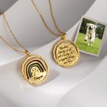 Médaille Personnalisée avec Prénom et Texte Gravés Collier Patte du Chien et Arc-en-Ciel Cadeau pour Souvenir d'un Animal de Compagnie