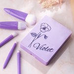 Personalised Birth Flower Portable Travel Makeup Brush Set Birthday Wedding Gift for Women Girls