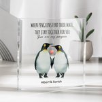 Personalized You're My Penguin Square Acrylic Plaque Valentine's Day Anniversary Gift for Her Him Couple