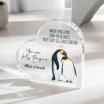 Personalised You're My Penguin Heart Shaped Acrylic Plaque Valentine's Day Anniversary Gift for Couple