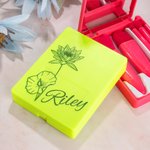 Personalised Birth Flower Portable Travel Makeup Brush Set Birthday Wedding Gift for Women Girls