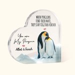 Personalised You're My Penguin Heart Shaped Acrylic Plaque Valentine's Day Anniversary Gift for Couple