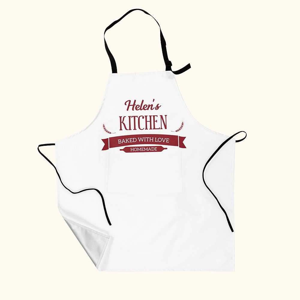 Personalized Waterproof Oxford Cloth Name Apron with Adjustable Neck Strap Housewarming Gift for Cooking Lover