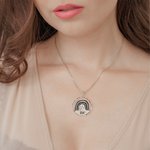 Médaille Personnalisée avec Prénom et Texte Gravés Collier Patte du Chien et Arc-en-Ciel Cadeau pour Souvenir d'un Animal de Compagnie