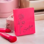 Personalised Birth Flower Portable Travel Makeup Brush Set Birthday Wedding Gift for Women Girls