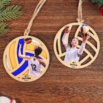 Personalized Photo Sports Volleyball Wood Ornament with Name Christmas Gift for Athletes Volleyball Lover