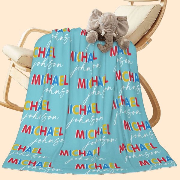 Couverture Personnalisée Multicolore Nom Disponible Bébé Enfant Funny Fleece Sherpa Blanket Home Decoration Newborn Baby Shower Christmas Gift for Fam