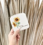 Gepersonaliseerde Bloemen Sieraden Doos Geboorte Bloemen Reis Sieraden Koffer met Naam Tuinieren Enthousiast Bloemist Accessoire Huwelijk Verjaardag K