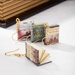 Personalized Miniature Book Cover Dangle Drop Earrings for Book Lovers Writer Librarian