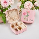 Gepersonaliseerde Bloemen Sieraden Doos Geboorte Bloemen Reis Sieraden Koffer met Naam Tuinieren Enthousiast Bloemist Accessoire Huwelijk Verjaardag K