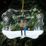 Personalized Friends Forever Drinking Chatting With My Bestie Irregular Shape Acrylic Ornament Gift for Friends Besties