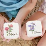 Gepersonaliseerde Bloemen Sieraden Doos Geboorte Bloemen Reis Sieraden Koffer met Naam Tuinieren Enthousiast Bloemist Accessoire Huwelijk Verjaardag K