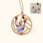 Personalized Photo Sports Volleyball Wood Ornament with Name Christmas Gift for Athletes Volleyball Lover