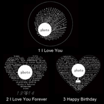 Personalised Guitar Design Projection Necklace with 100 Languages I Love You and Photo Valentine's Day Gift for Guitar Lovers