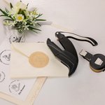 Personalised Flower and Book DIY Name Embosser Stamp with Storage Bag Hand-Held Embossing Stamp Birthday Gift for Books Lover Book Club