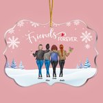 Personalized Friends Forever Drinking Chatting With My Bestie Irregular Shape Acrylic Ornament Gift for Friends Besties