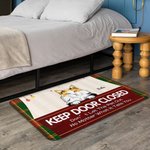 Paillasson personnalisé Keep Door Closed Pets on Stage Home Decoration Birthday Christmas Gift for Dog Cat Lover