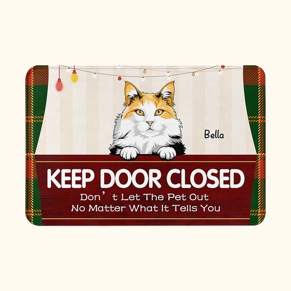 Paillasson personnalisé Keep Door Closed Pets on Stage Home Decoration Birthday Christmas Gift for Dog Cat Lover