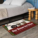 Personalisierte Mein Haus Meine Regeln Netter Hund Katze Türmatte Haus Dekoration Geschenk für Tierliebhaber Besitzer
